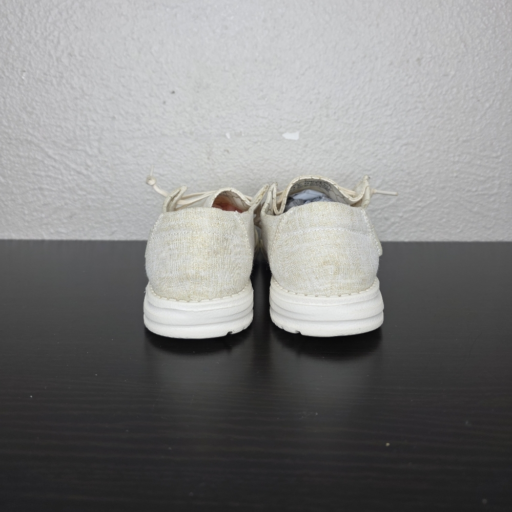 Hey Dude Wendy Sparkling Gold Women's Canvas Lightweight Shoes Loafers Size 8 - Picture 5 of 14